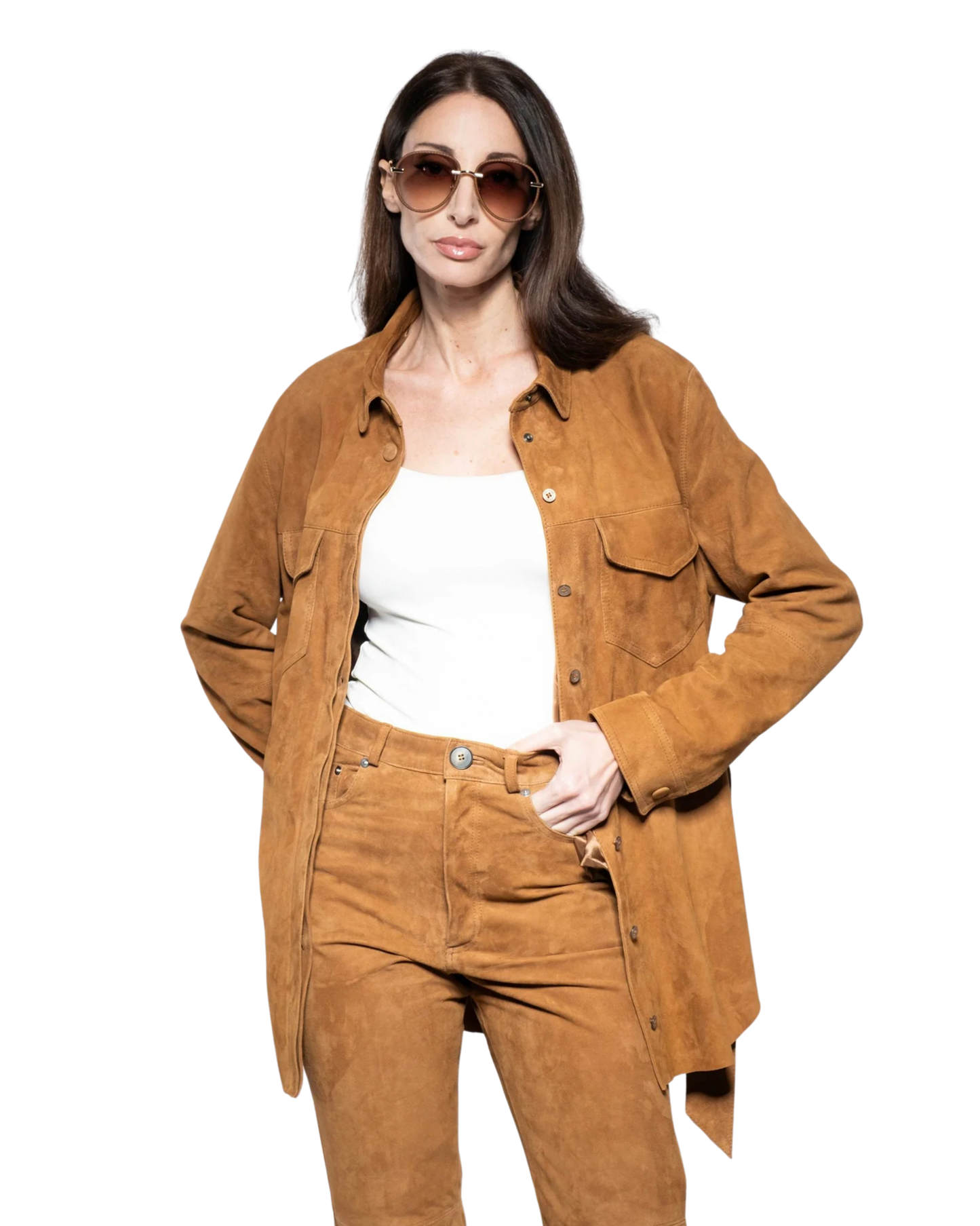 Jacket/Skirt - Tobacco suede