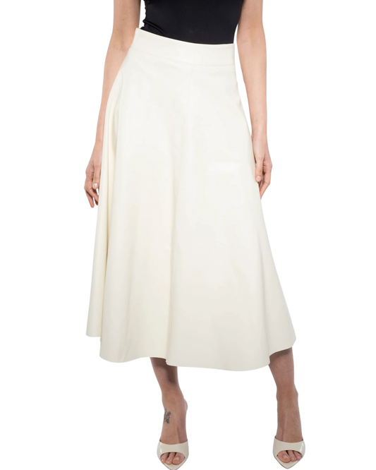 Long Skirt - White Leather