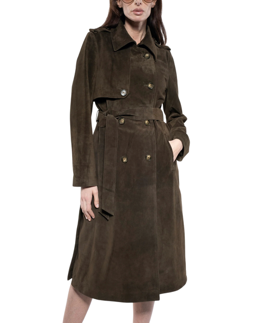 Trench - Olive Suede