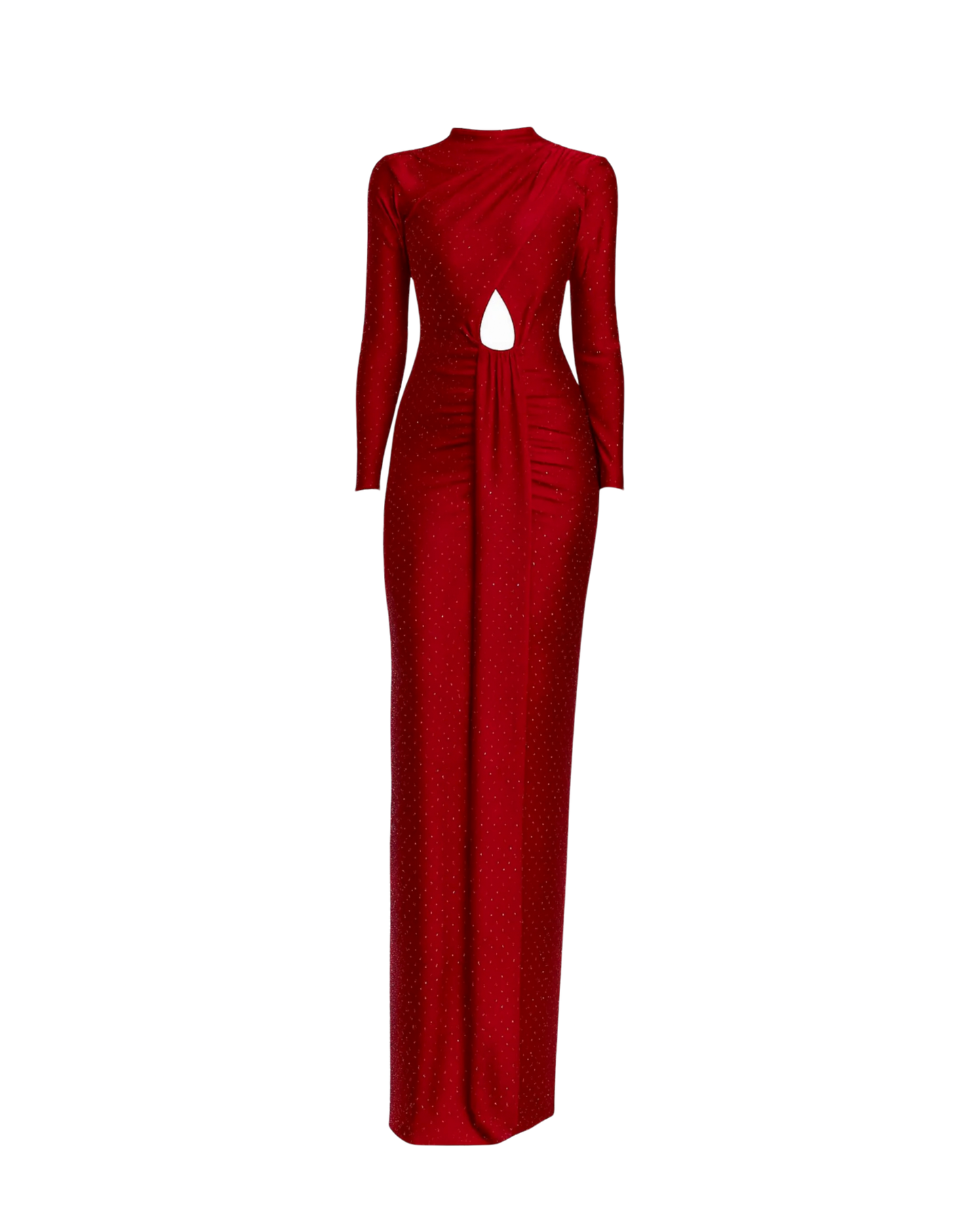 Long "Lumière" dress, interwoven with a plunging neckline