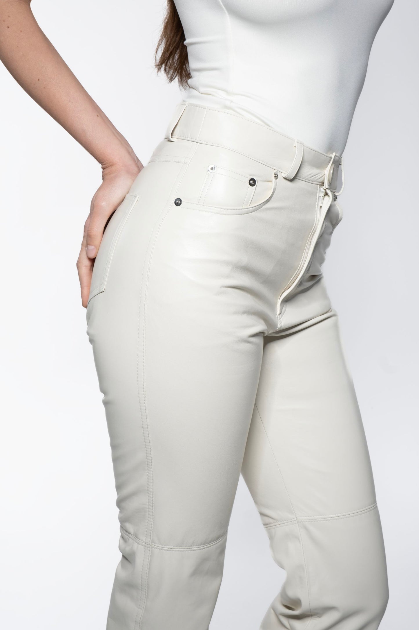 Jeans - White Leather