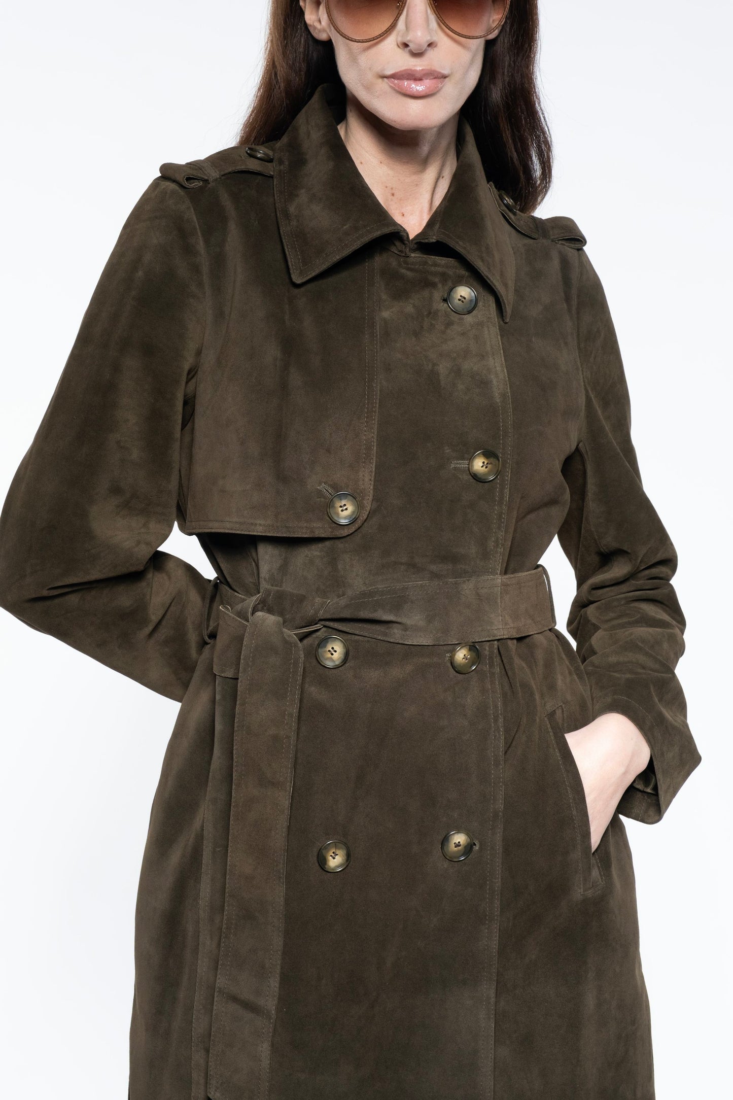 Trench - Olive Suede