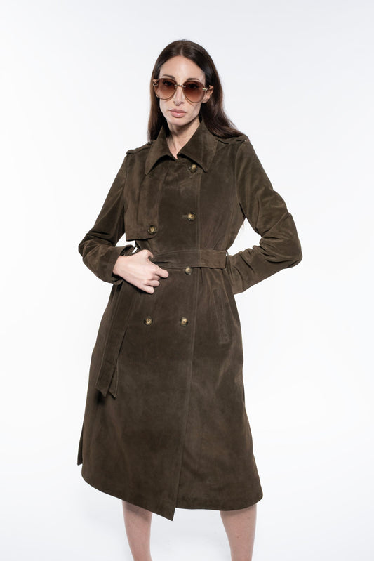 Trench - Olive Suede