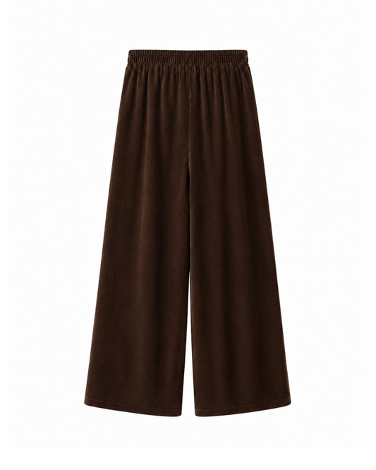 Pantaloni a palazzo in suede Nara