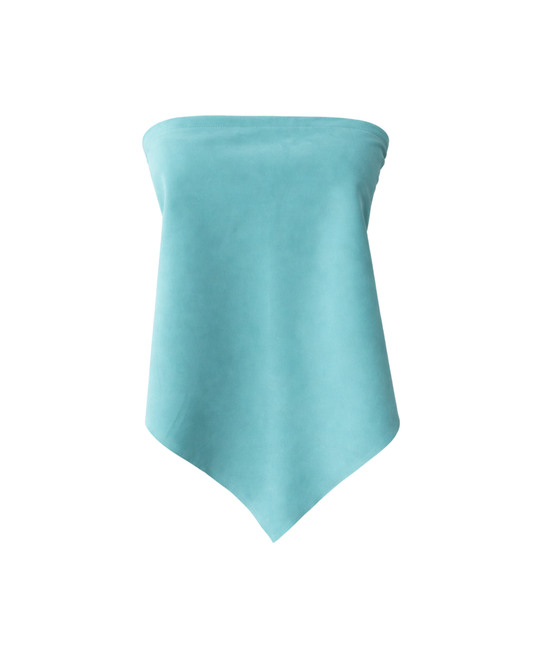 Top scamosciato a fascia foulard