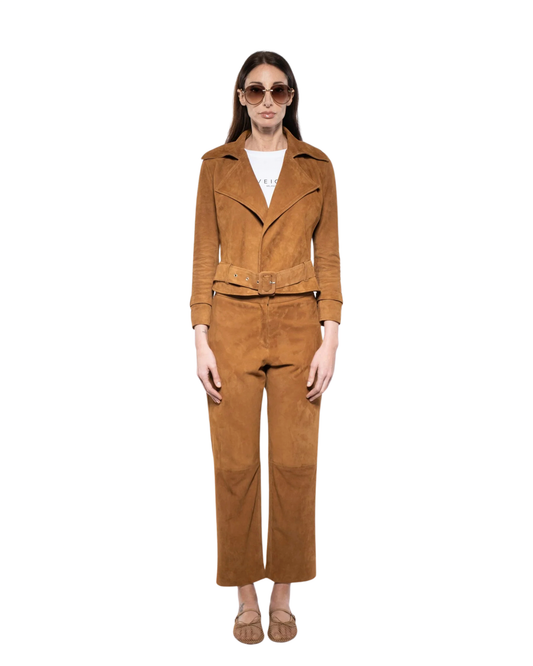 Biker Jacket - Brown Suede