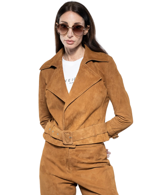 Biker Jacket - Brown Suede