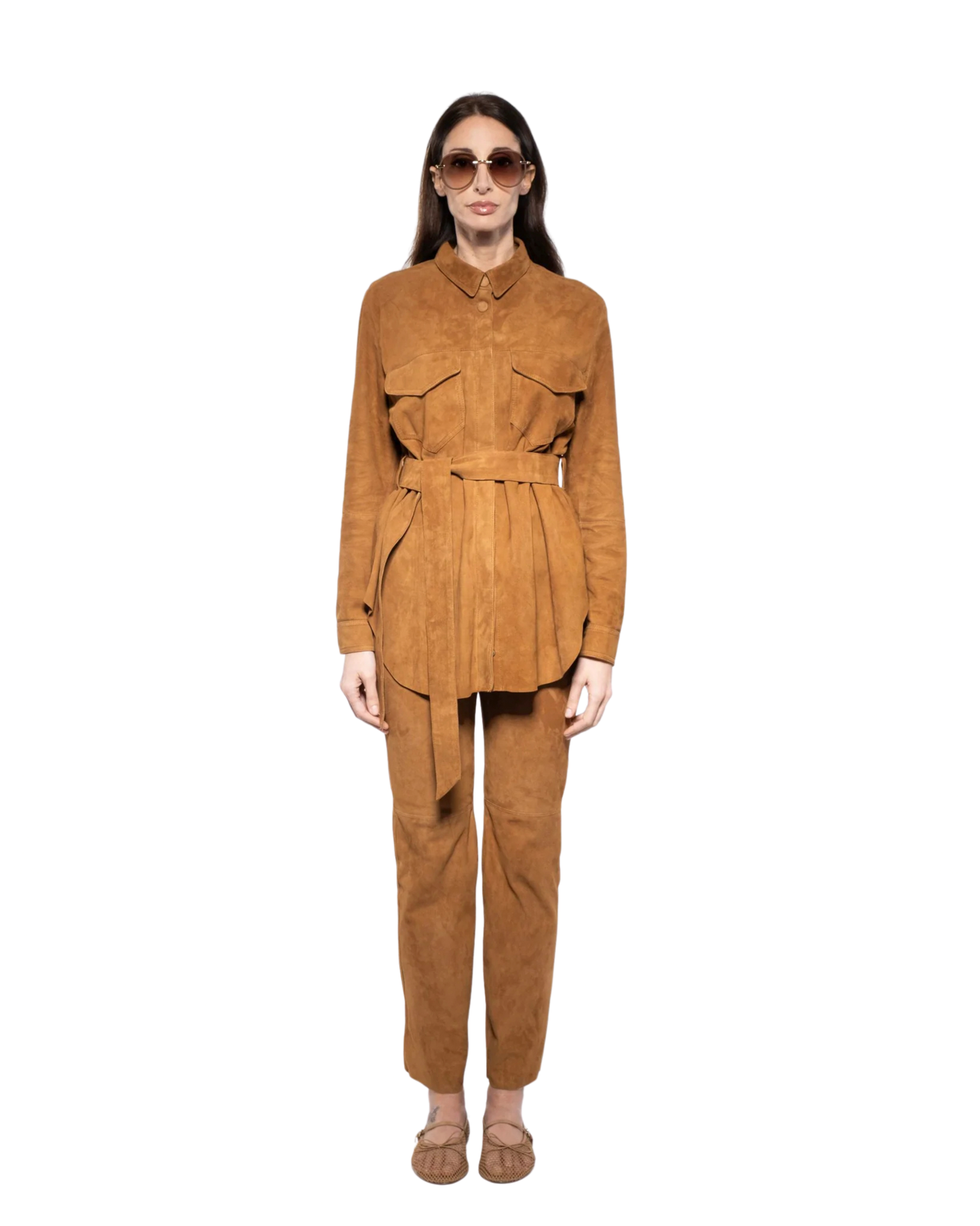 Jacket/Skirt - Tobacco suede
