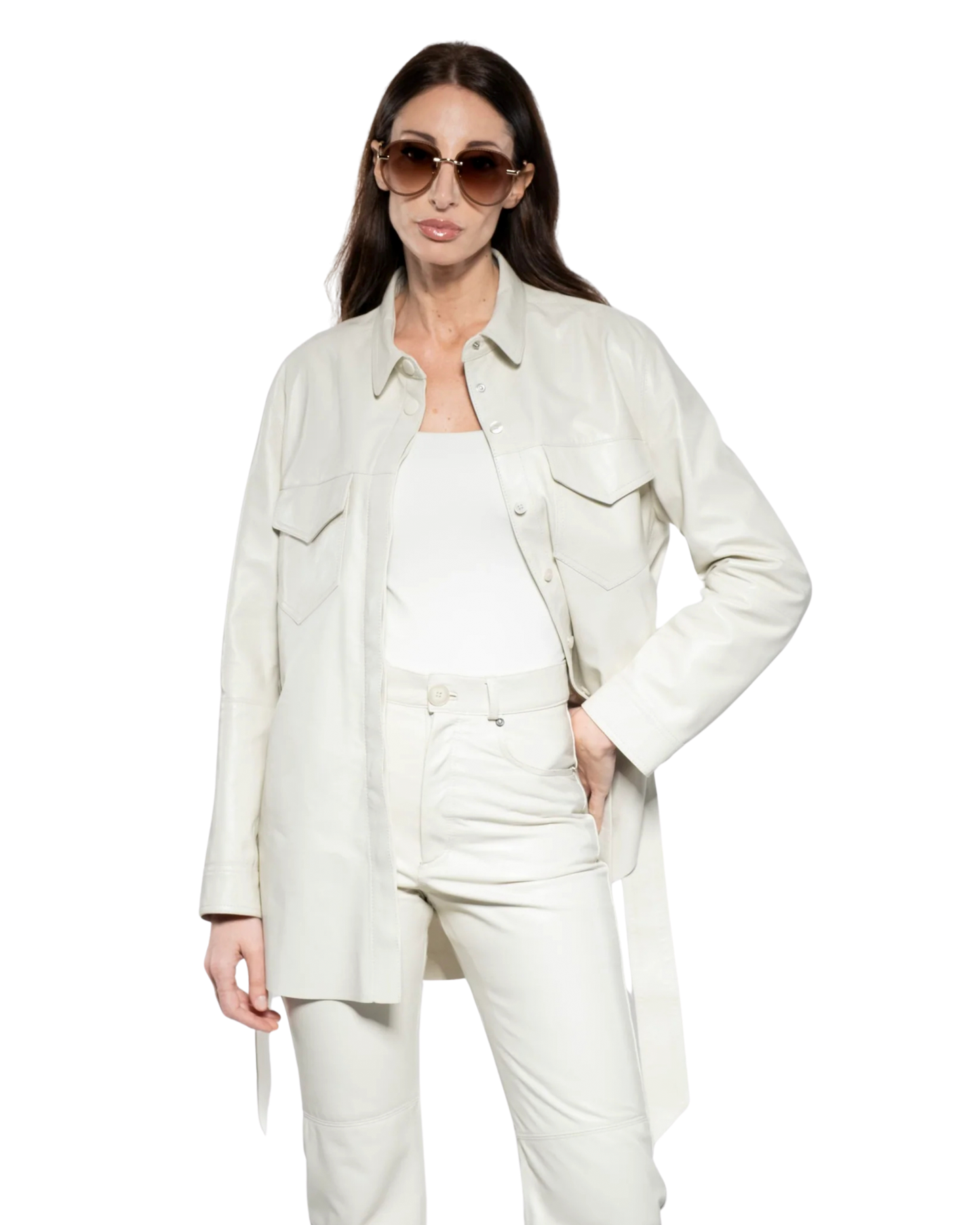 Jacket/Skirt - White Leather