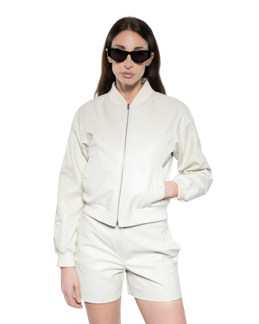 Bomber - White Leather