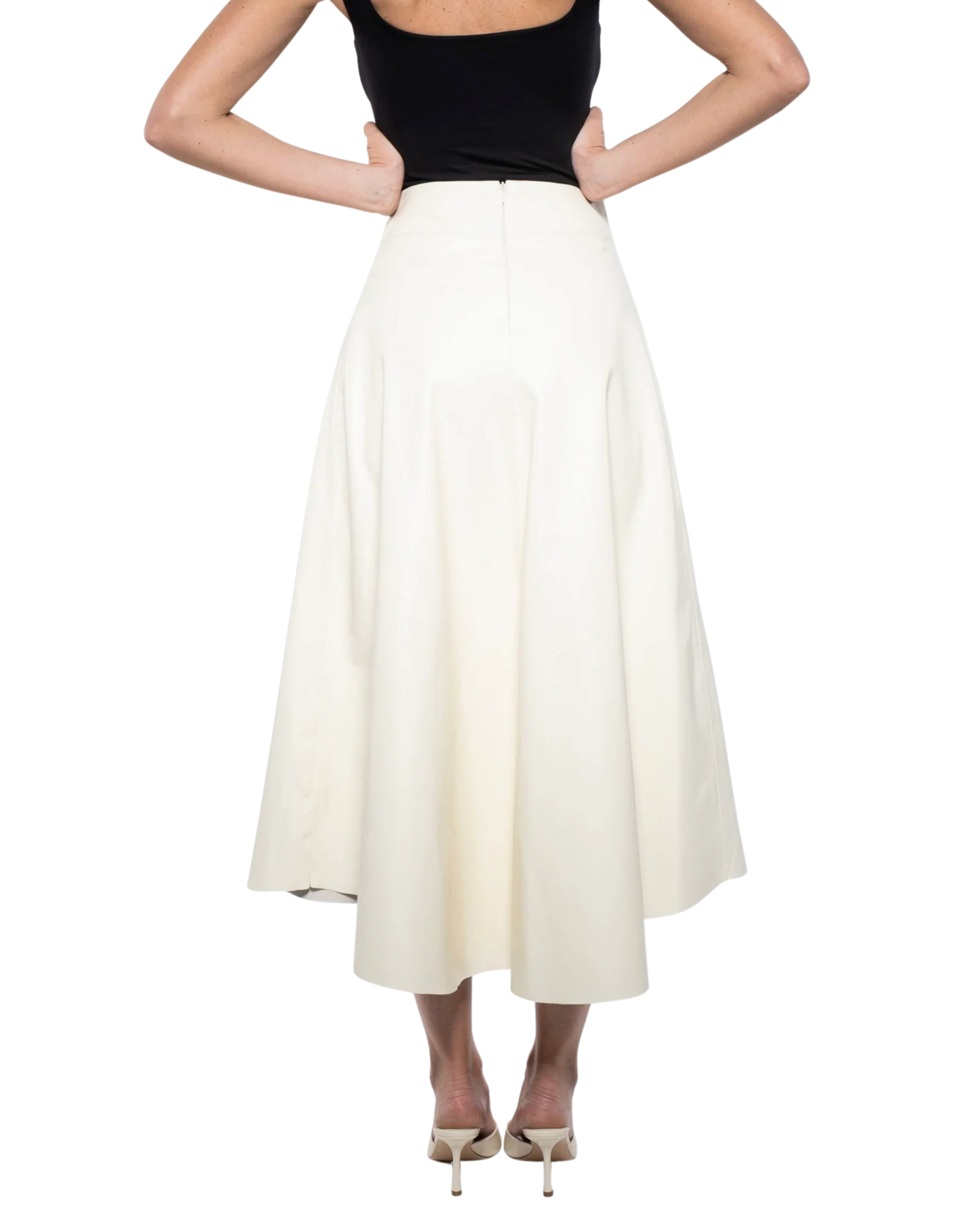 Long Skirt - White Leather