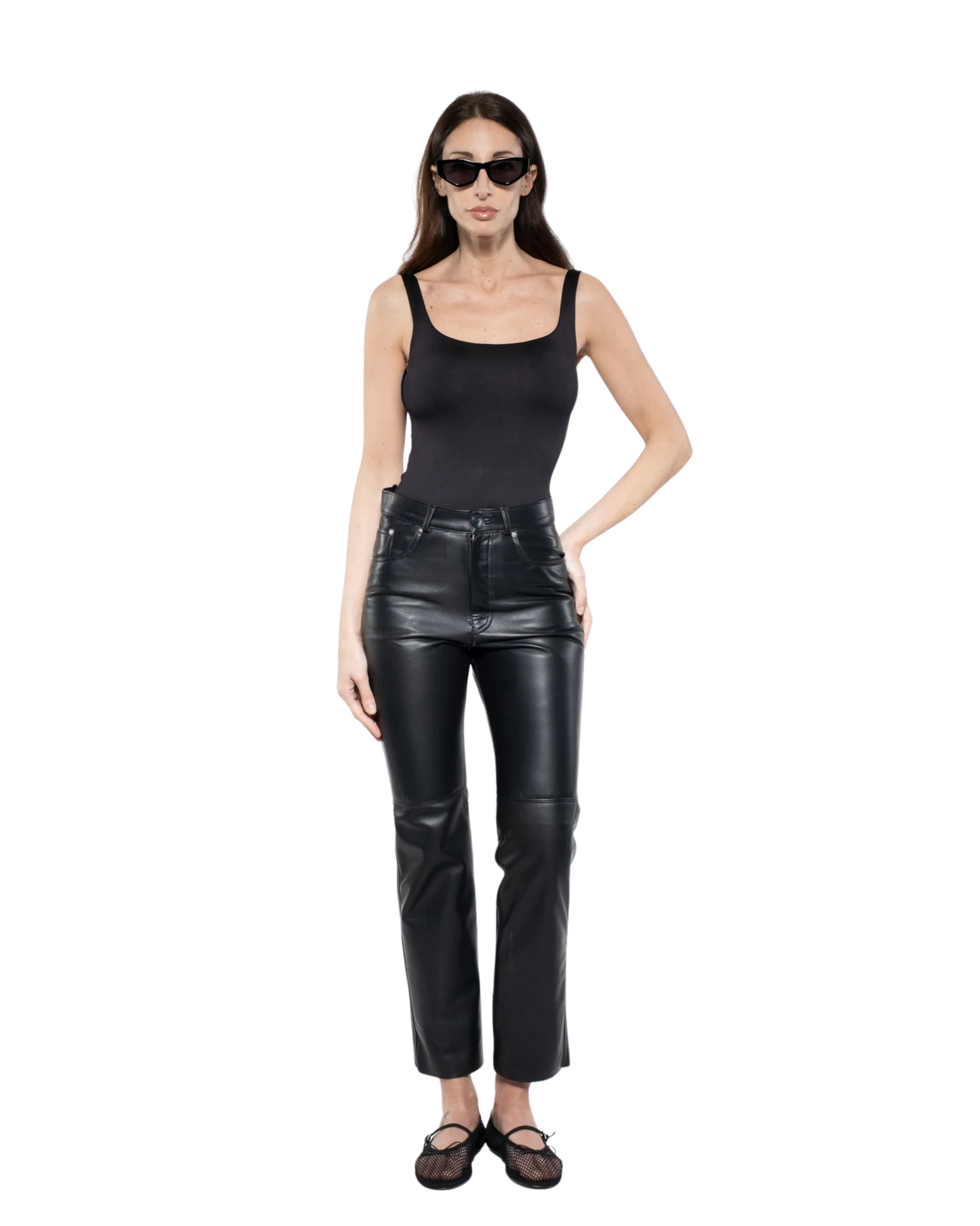 Jeans - Black Leather