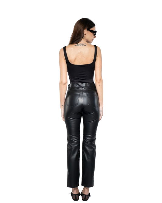 Jeans - Black Leather