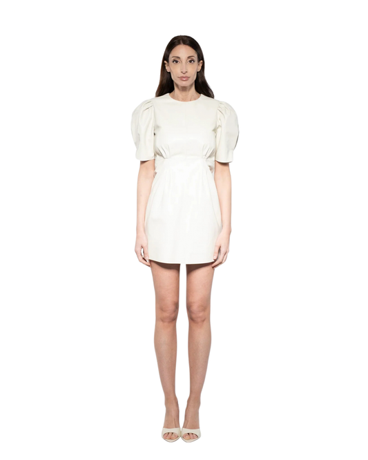 Short Dress - White Leather