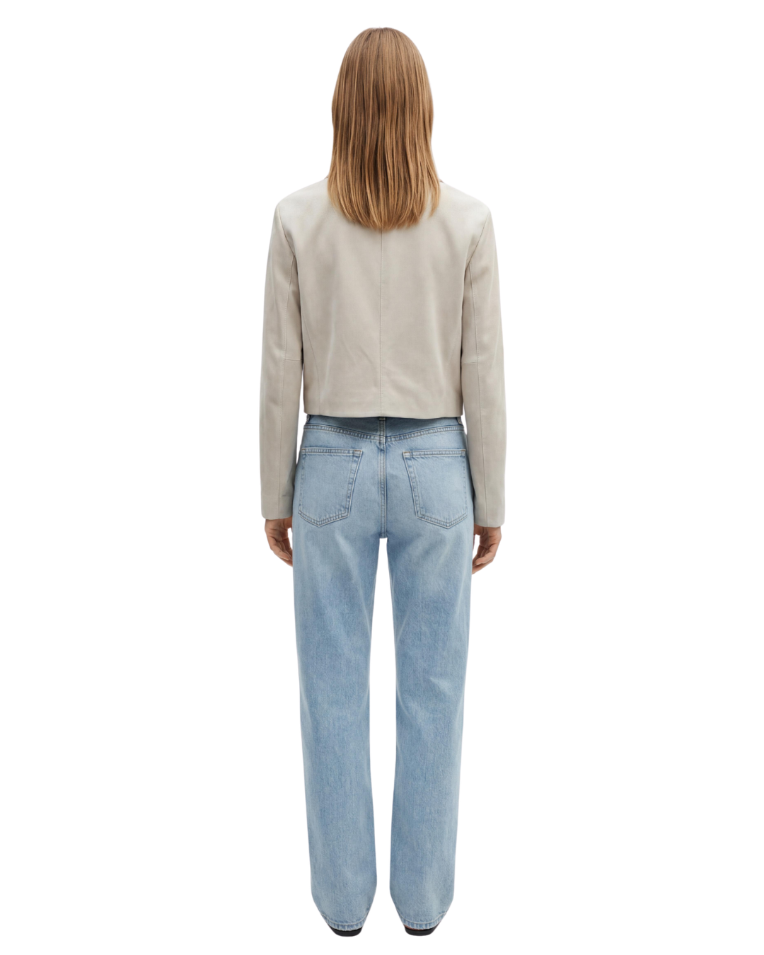 Short suede leather jacket