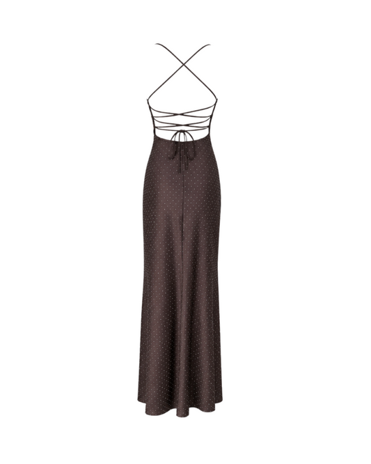 Vestito lungo con scollo e spacco
