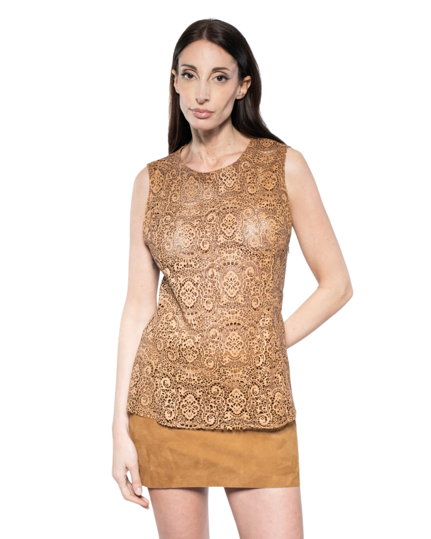 Laser Top - Tobacco Suede