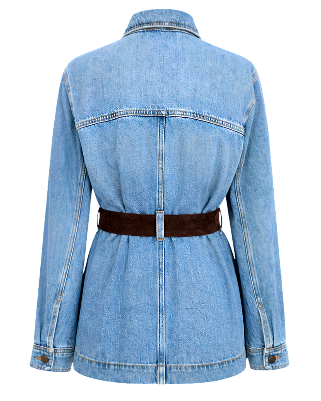 Giacca sahariana in Denim e inserti in Suede