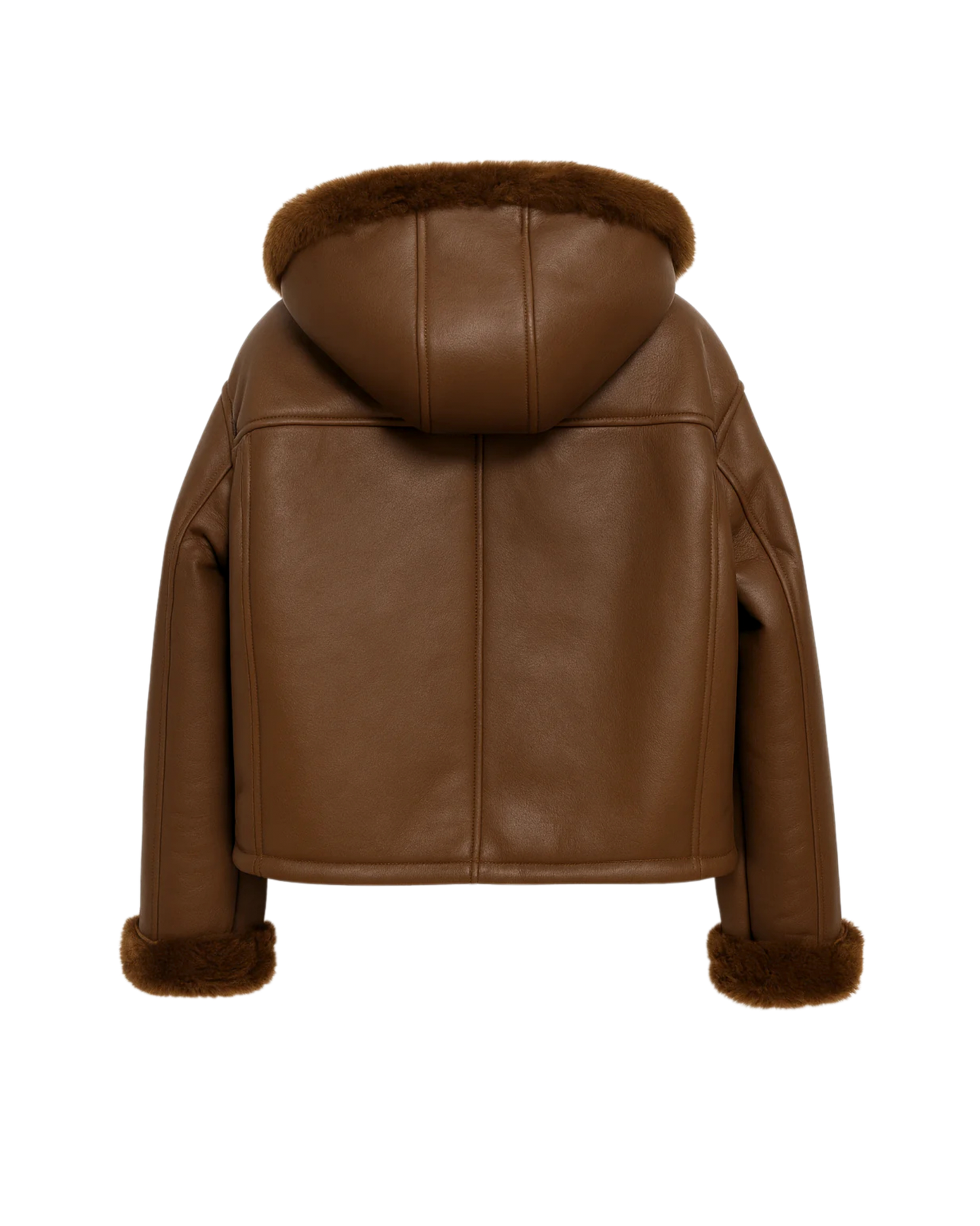 Giubbotto corto in Shearling con cappuccio