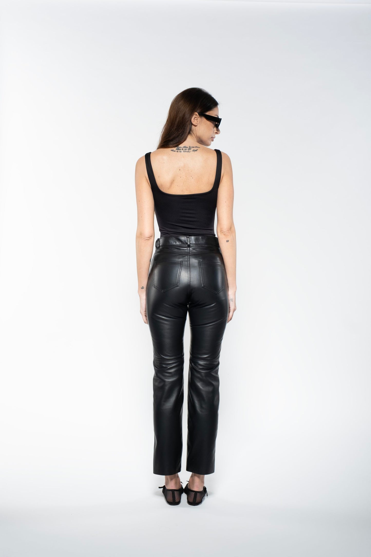 Jeans - Black Leather