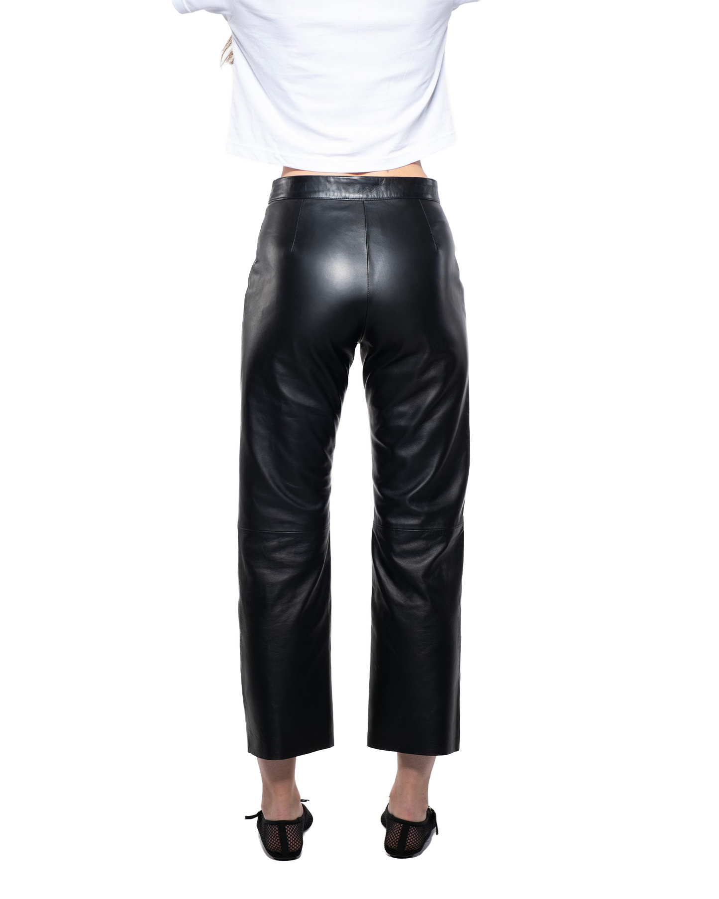 Cropped Pant - Black Leather