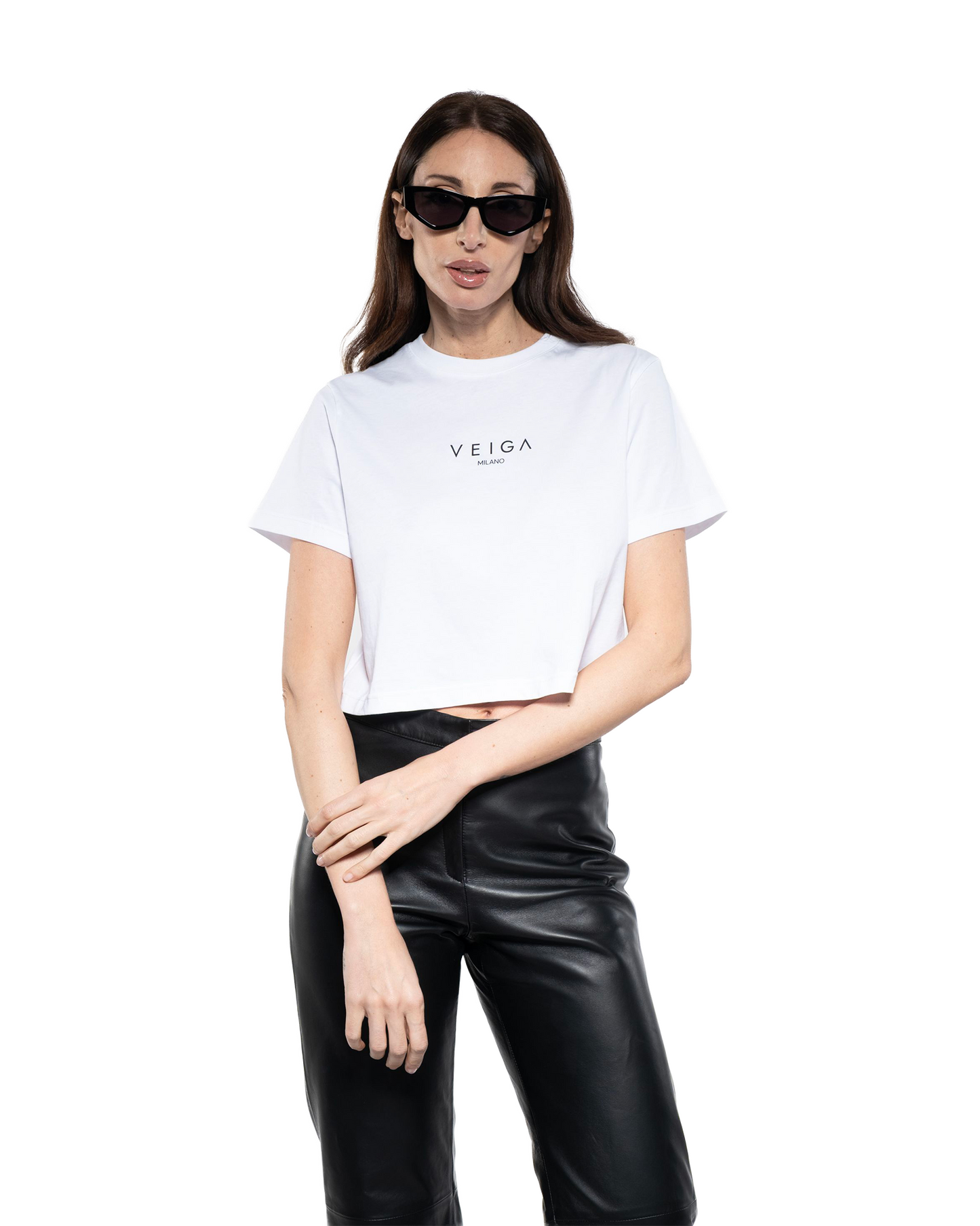 Cropped Pant - Black Leather