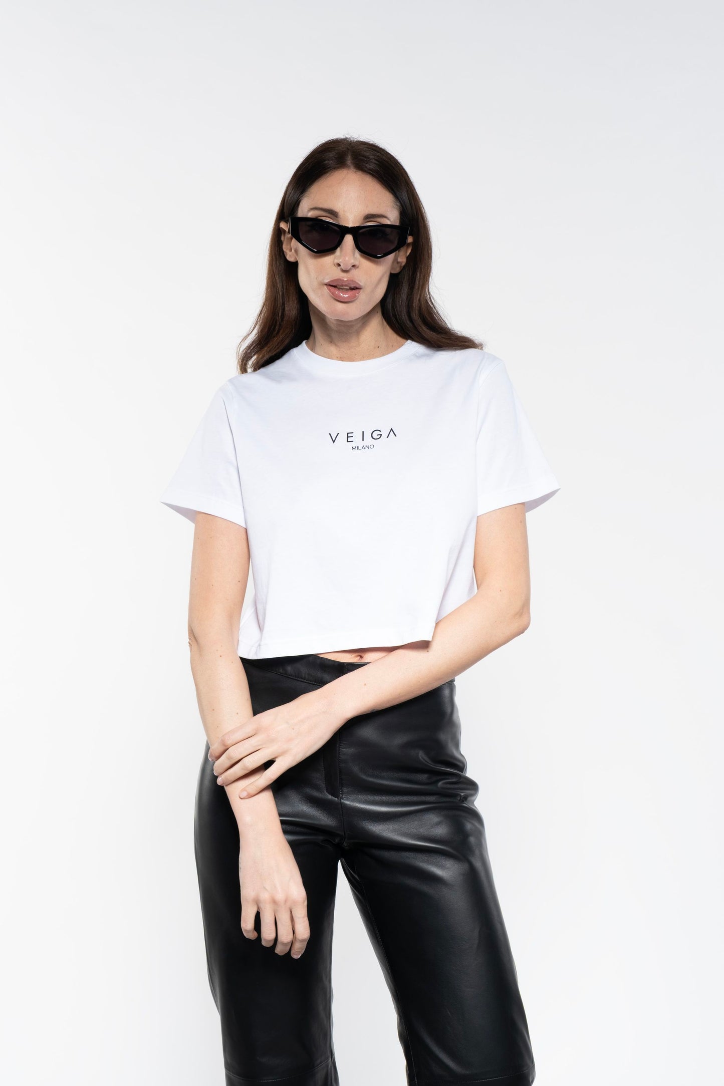 Cropped Pant - Black Leather