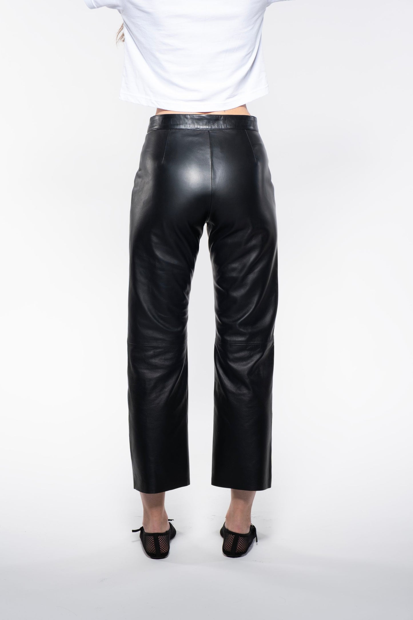 Cropped Pant - Black Leather