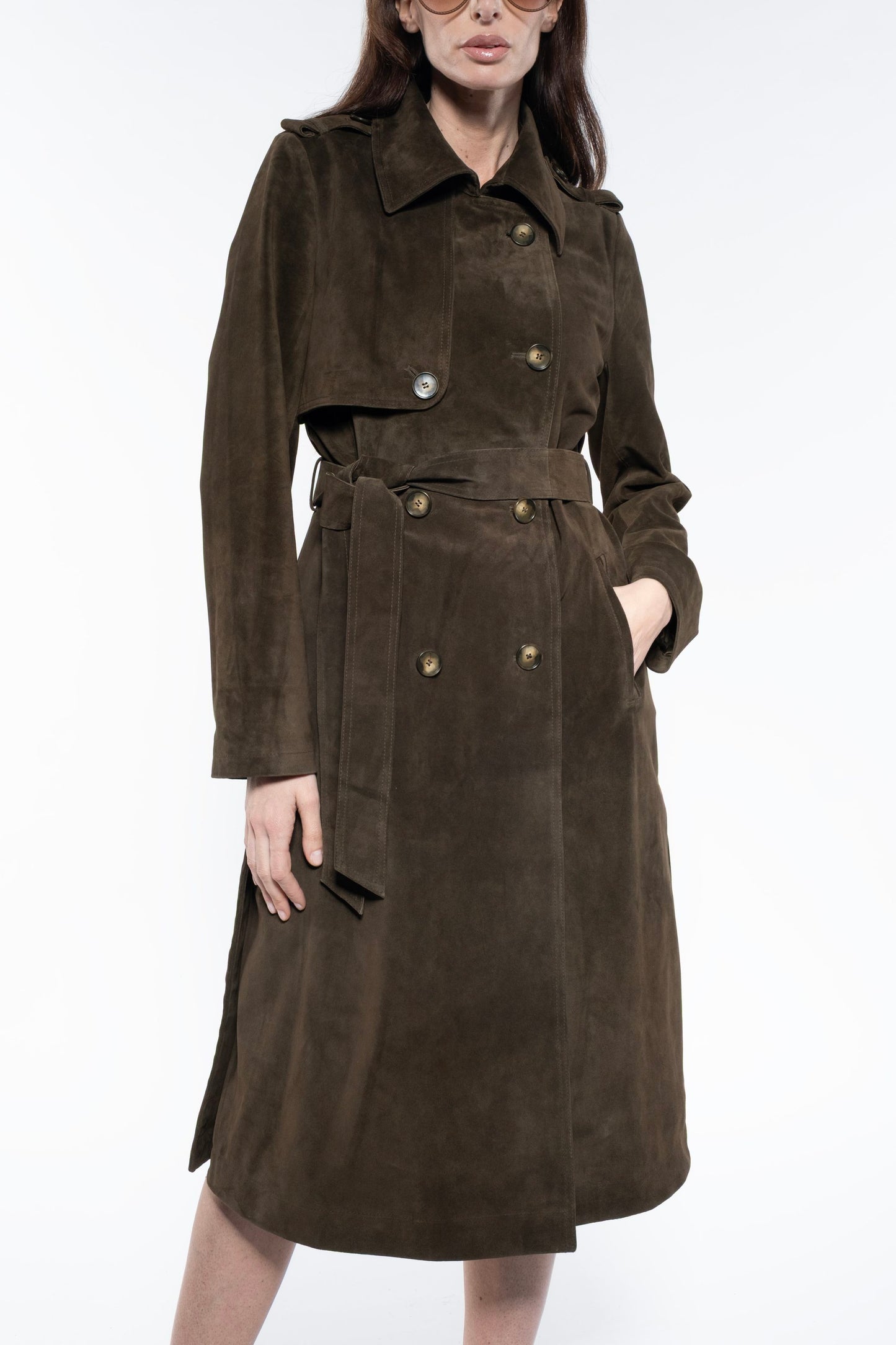 Trench - Olive Suede