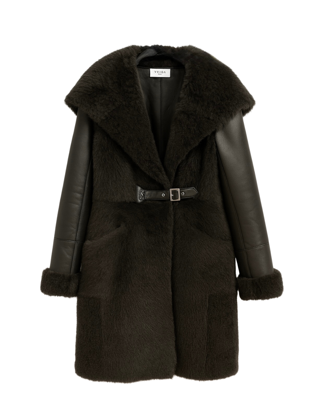 Cappotto Lungo in vero montone Shearling con pelo lungo