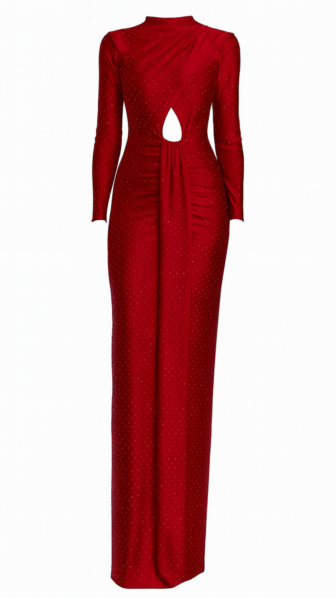 Abito lungo lumière intrecciato con scollatura