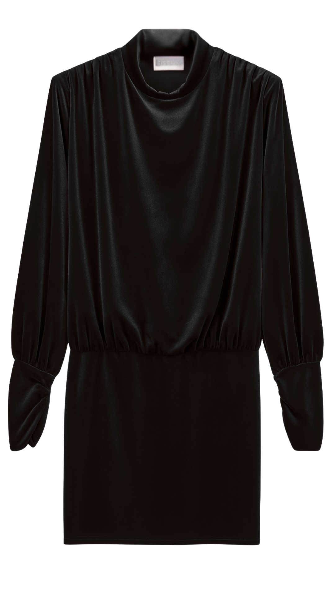 Abito corto con collo alto a fascia